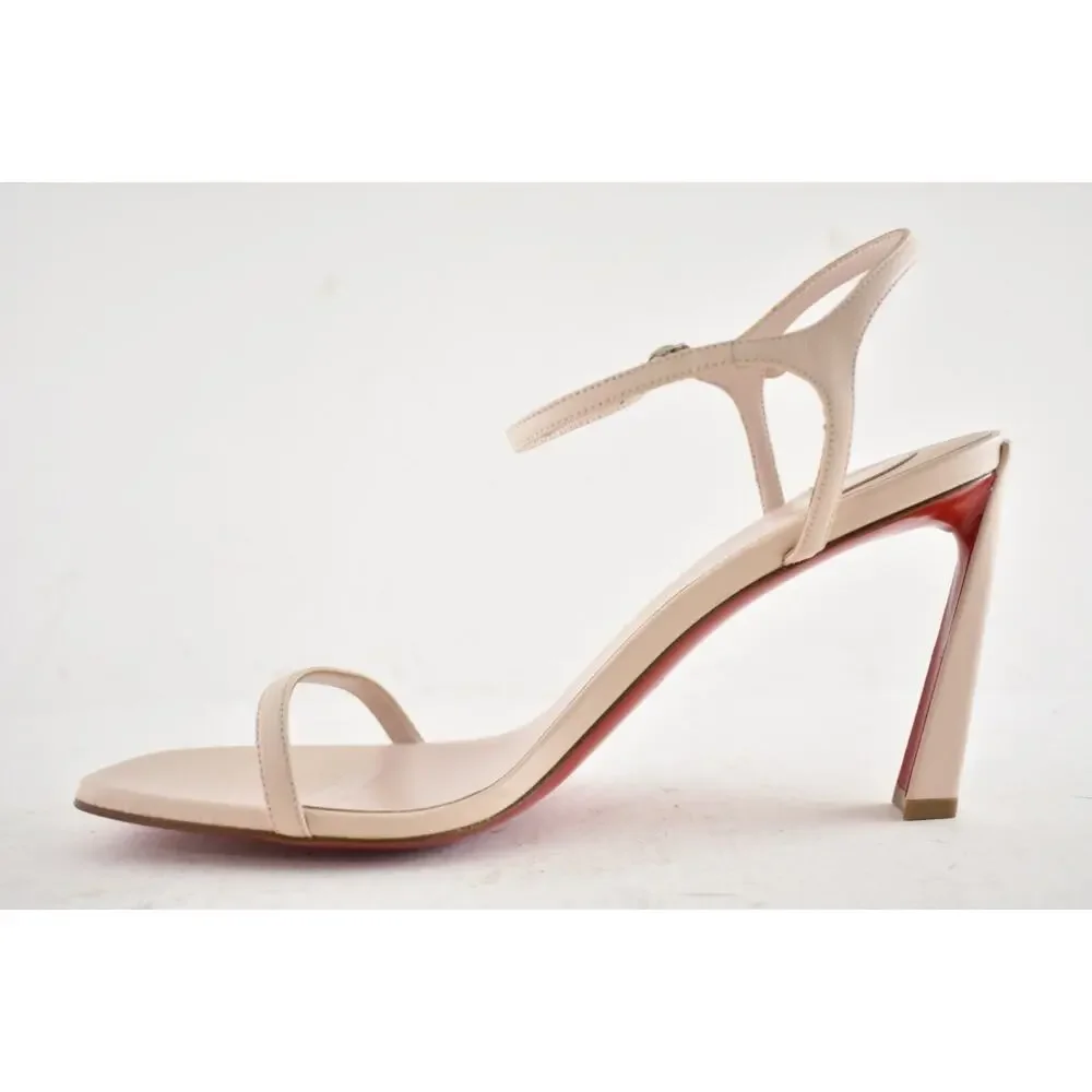 Christian Louboutin Condora Sandal 85 Leche White Pink Ankle Strap Heel Pump 40 - Picture 11 of 16